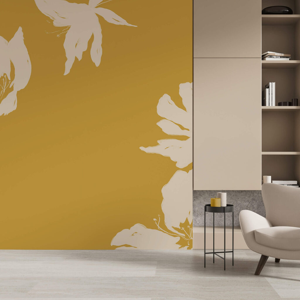 Квітковий дизайн на теплому тлі