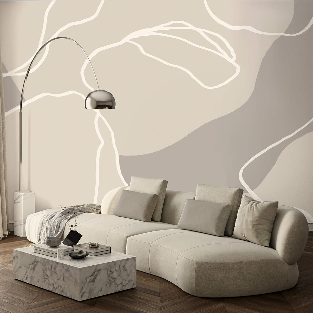 Білі лінії на бежевому тлі