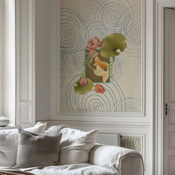 Візерунок із спіралей і квітів