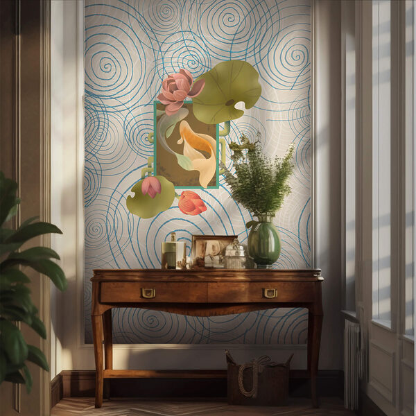 Візерунок із спіралей і квітів