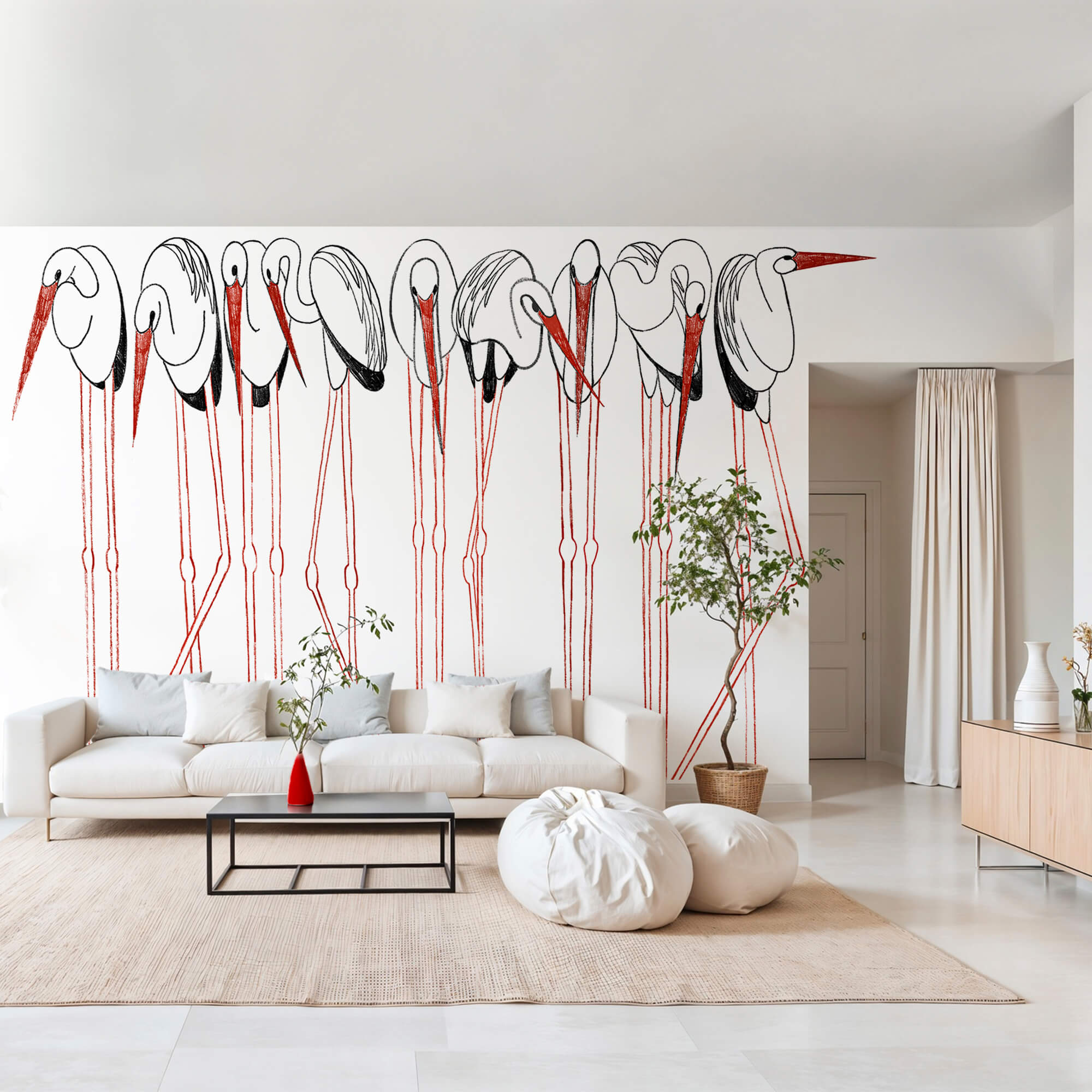 Група птахів з довгими ногами