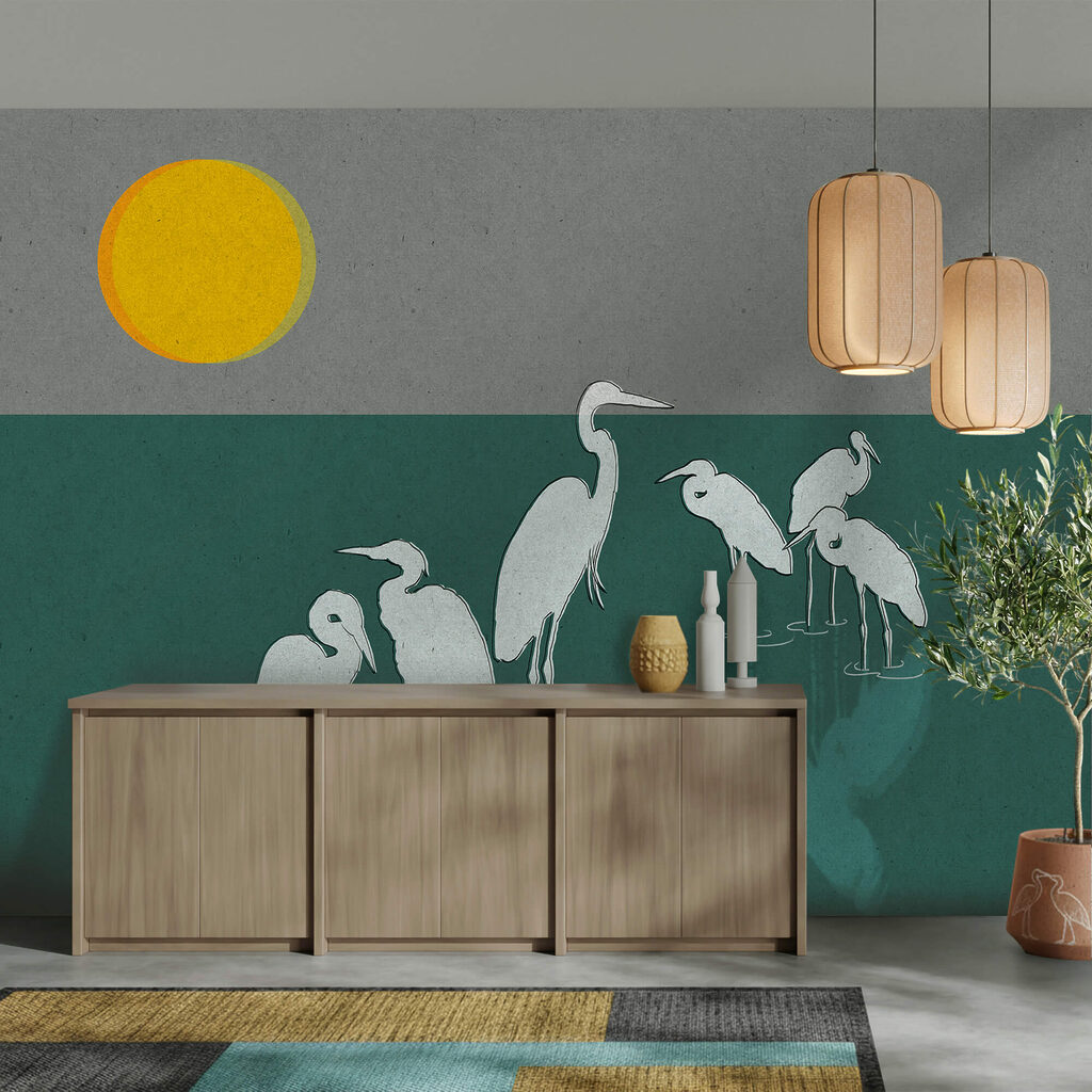 Група птахів, що стоять у воді