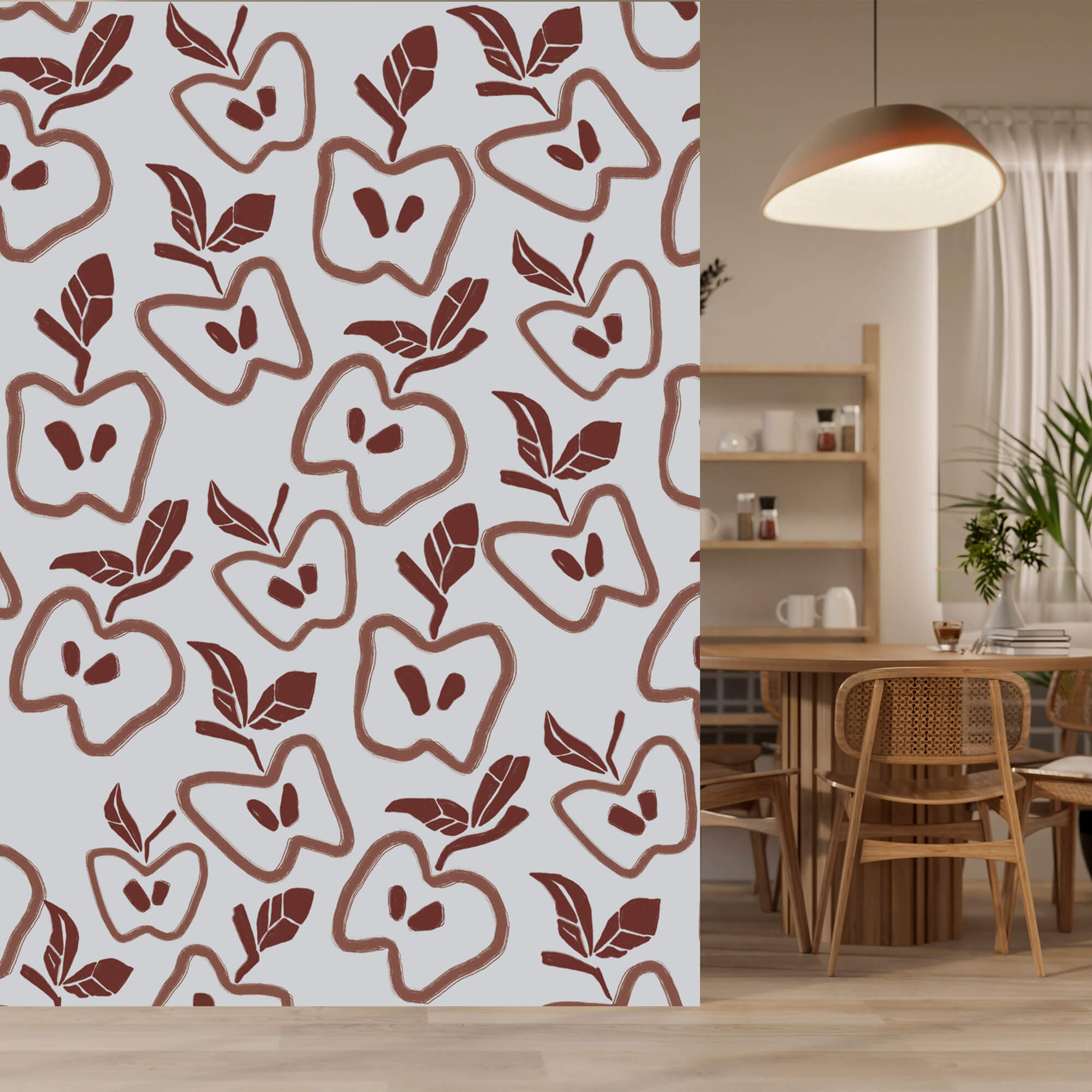 Візерунок з яблук і листя