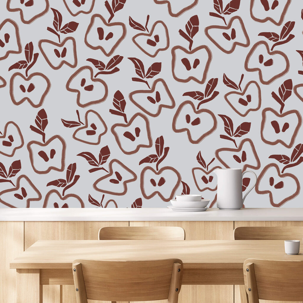 Візерунок з яблук і листя