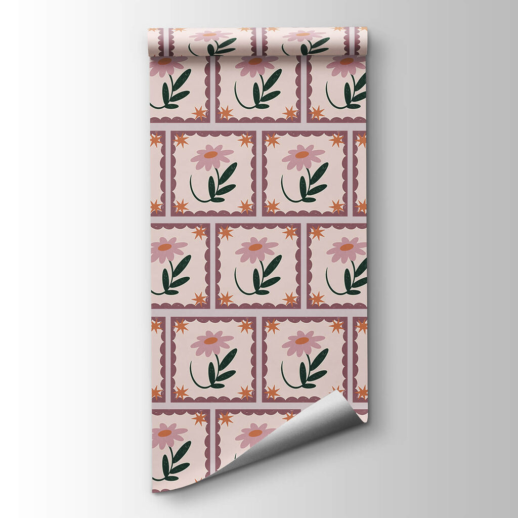 Pattern of flowers and leaves