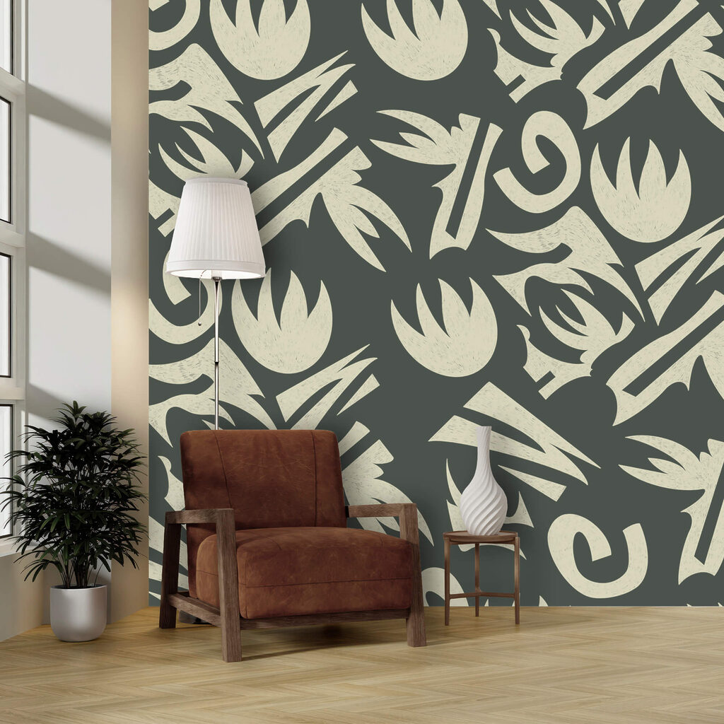 Візерунок з білих і сірих листів