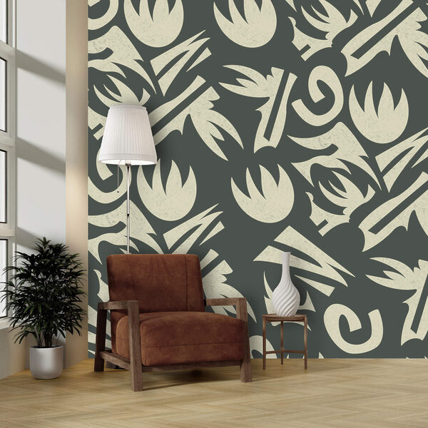 Візерунок з білих і сірих листів