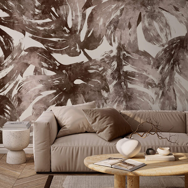 - Абстрактне листя в землистих тонах