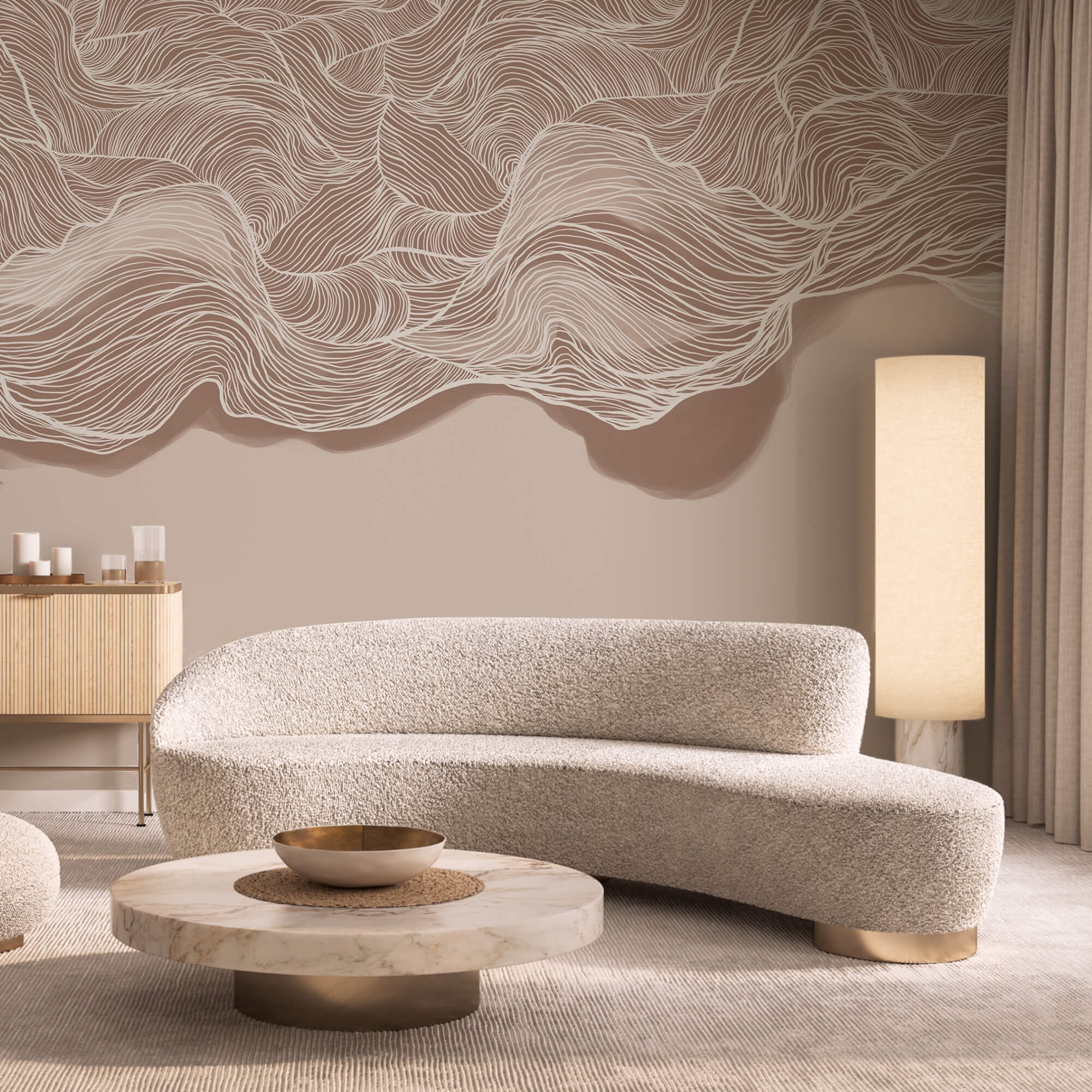 Коричнево-білий хвилястий візерунок Коричнево-білий хвилястий візерунок