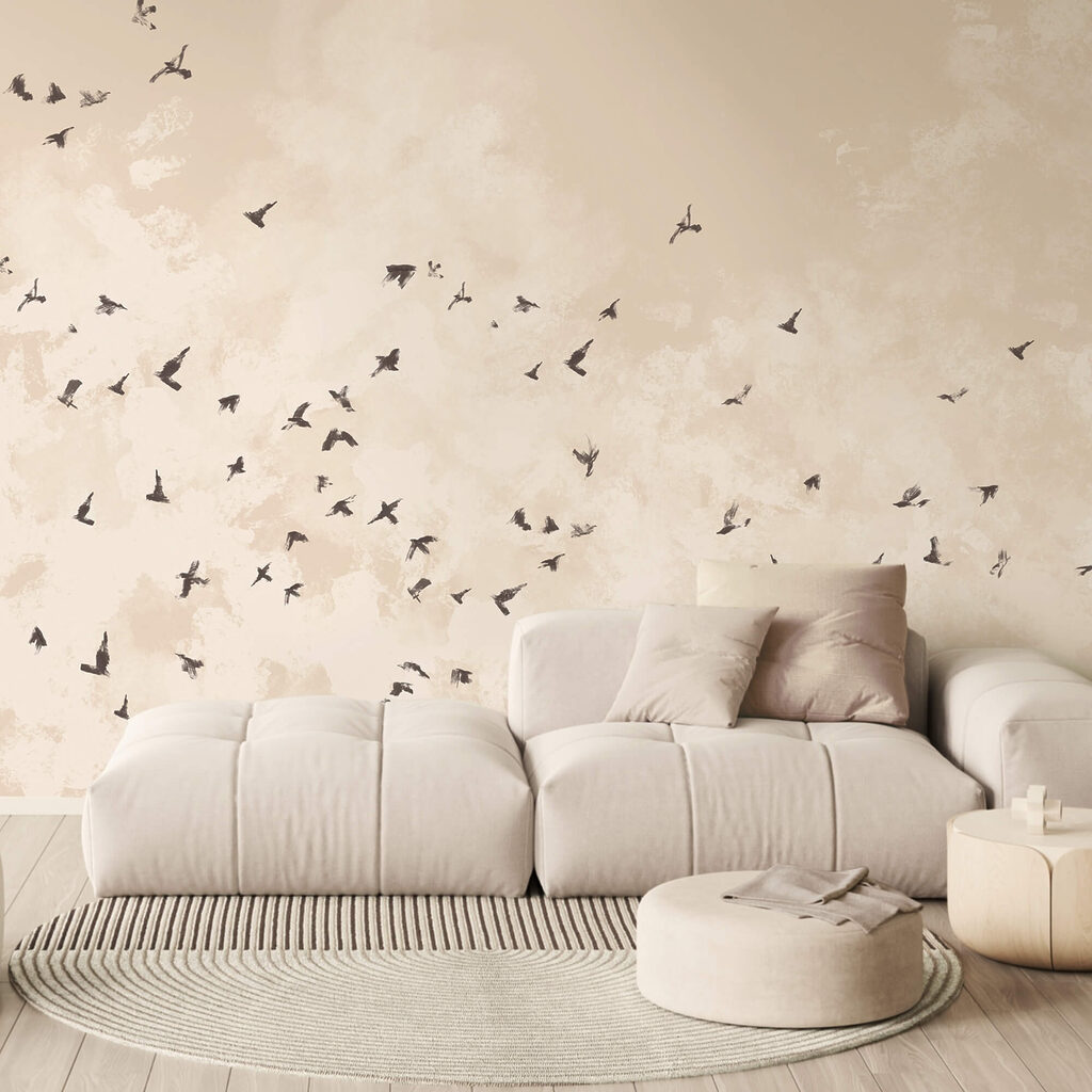 Зграя птахів у небі Зграя птахів у небі