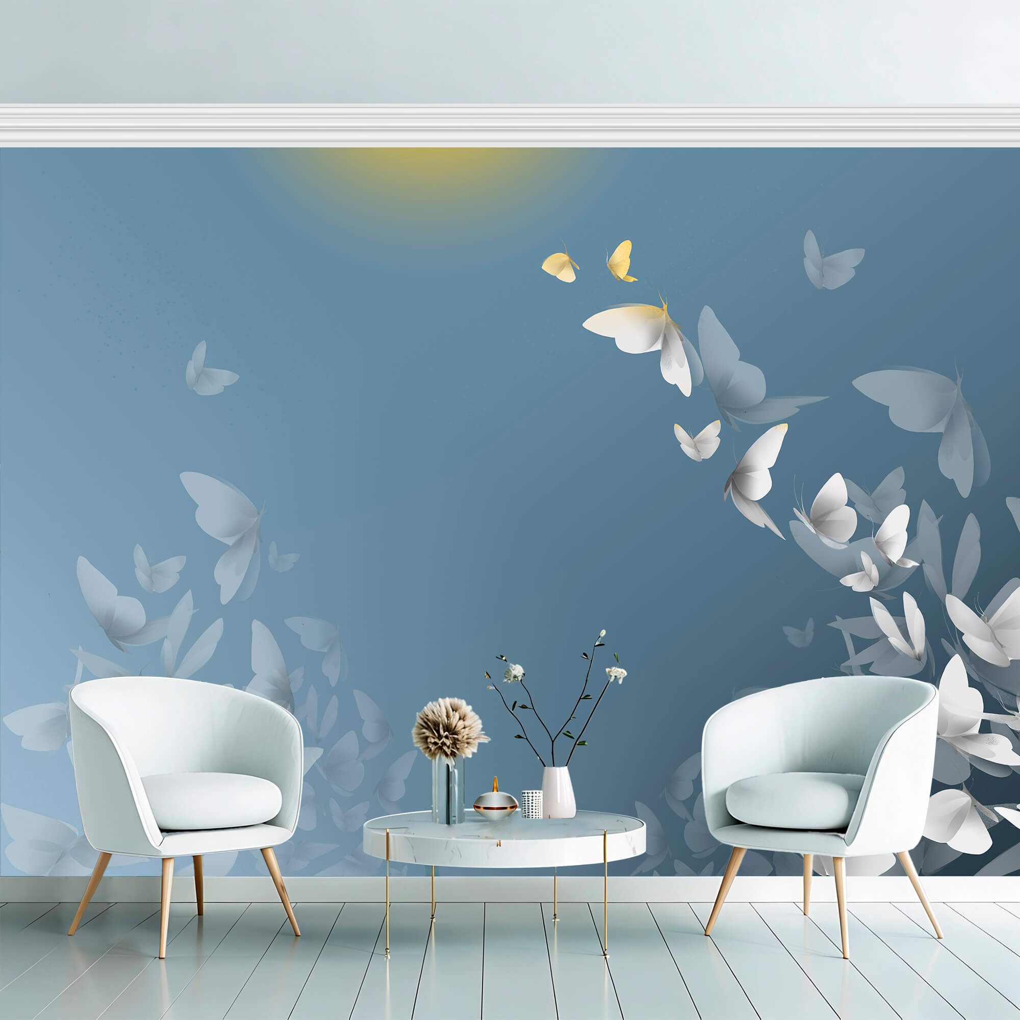 Група метеликів, що літають у небі Група метеликів, що літають у небі