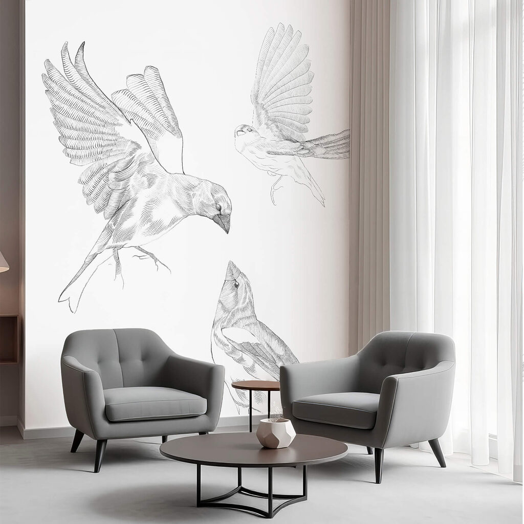 Група птахів з крилами