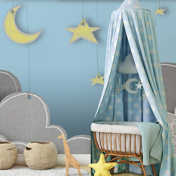 Місяць і зірки з хмар