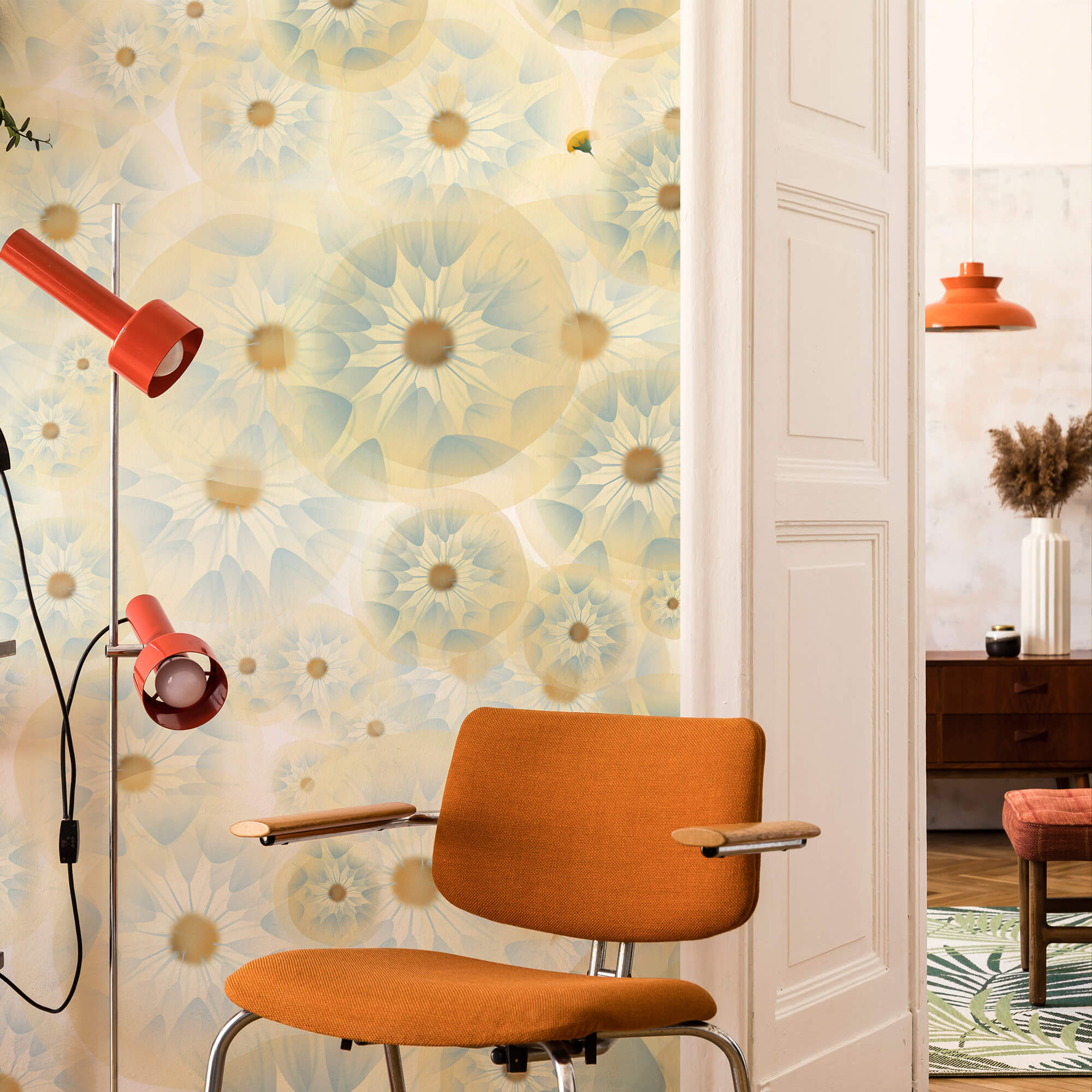 Група квітів жовтих і блакитних кольорів Група квітів жовтих і блакитних кольорів