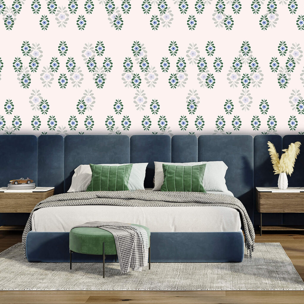 Візерунок з блакитних квітів