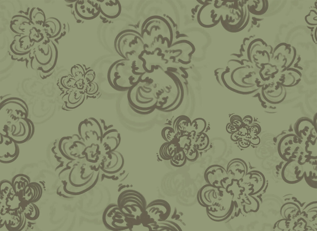 Pattern of flowers on a green background Pattern of flowers on a green background