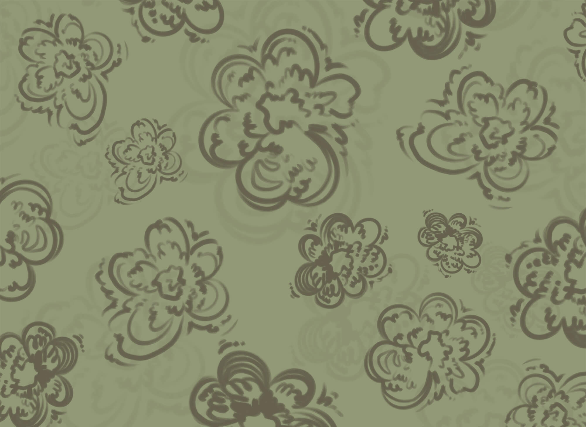Pattern of flowers on a green background Pattern of flowers on a green background