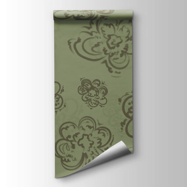 Pattern of flowers on a green background Pattern of flowers on a green background