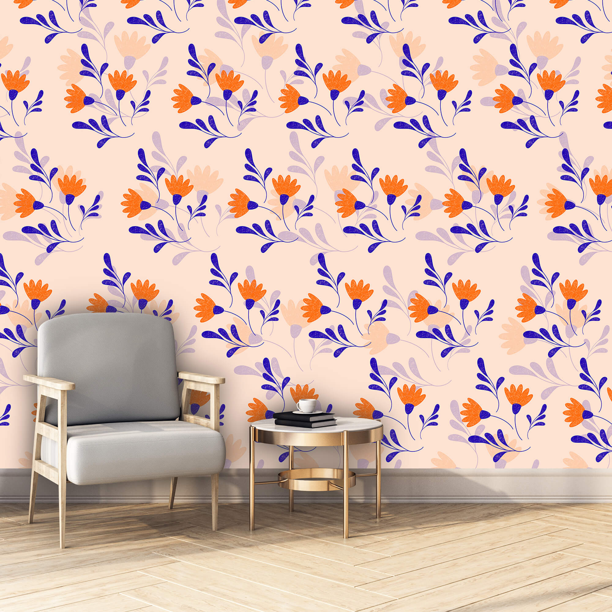 Візерунок з квітів і листя Візерунок з квітів і листя