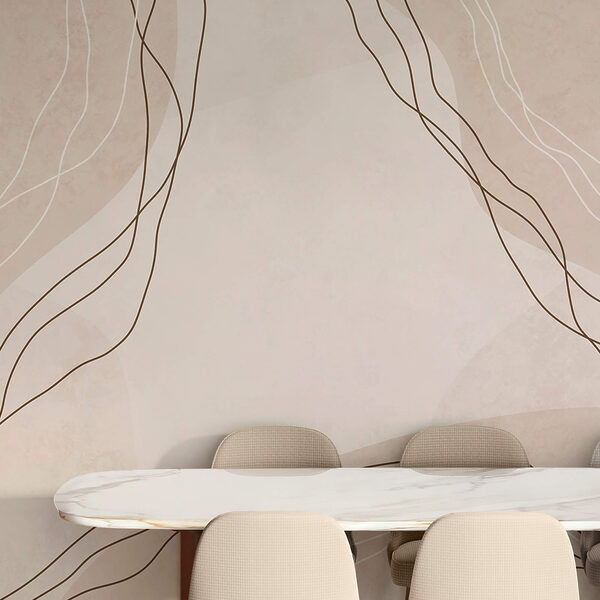 Білі та коричневі лінії на бежевому тлі