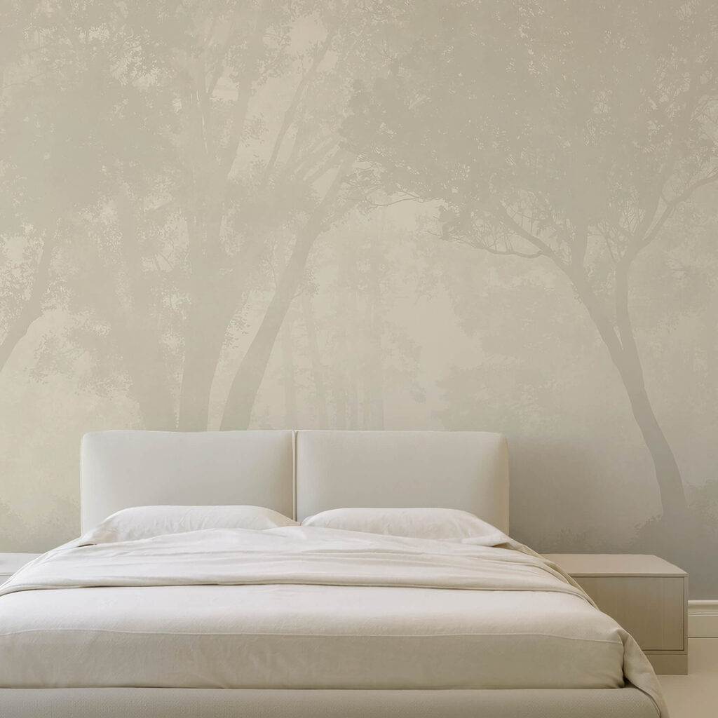 Туманний ліс з деревами