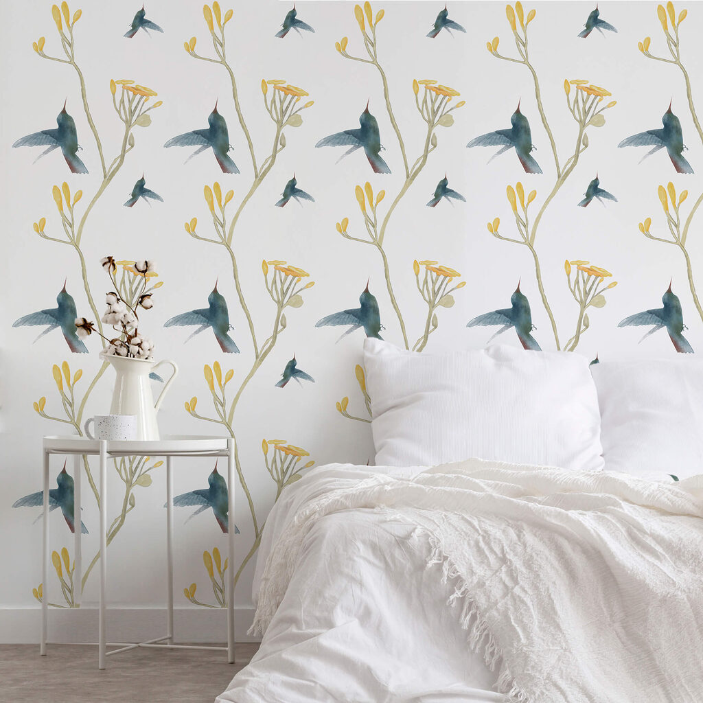 Візерунок з птахів і квітів