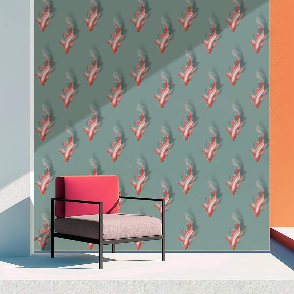 Візерунок риб на синьому тлі