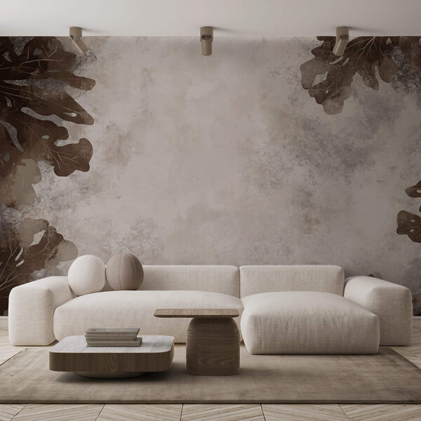 Коричневе листя на білому тлі Коричневе листя на білому тлі