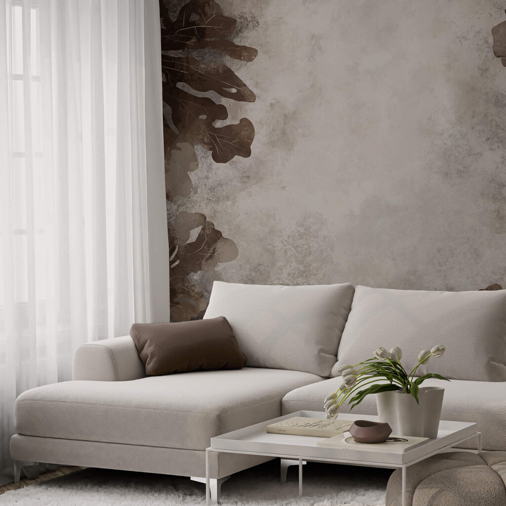 Коричневе листя на білому тлі Коричневе листя на білому тлі