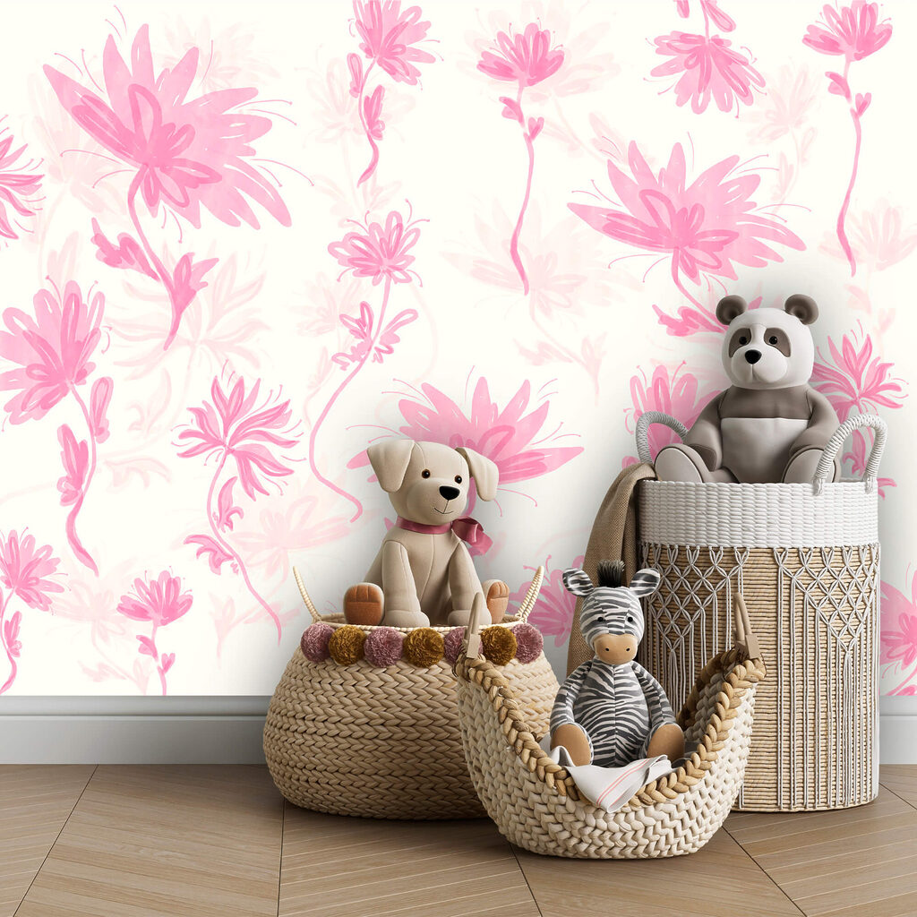 Рожеві квіти на білому тлі