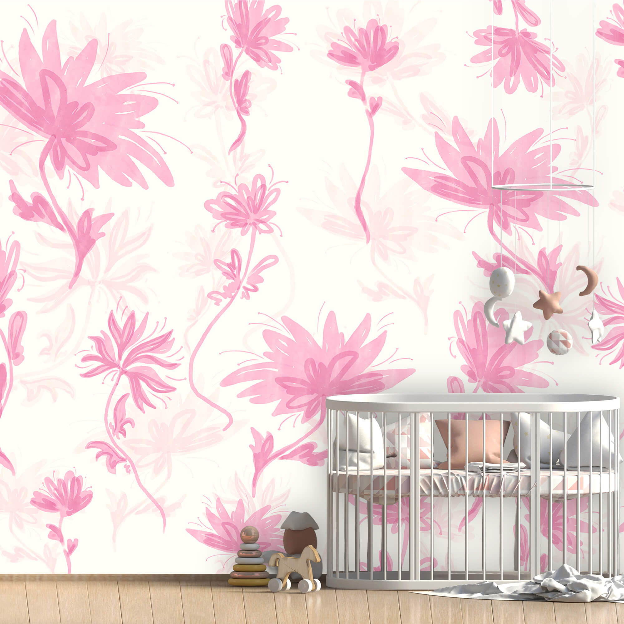 Рожеві квіти на білому тлі