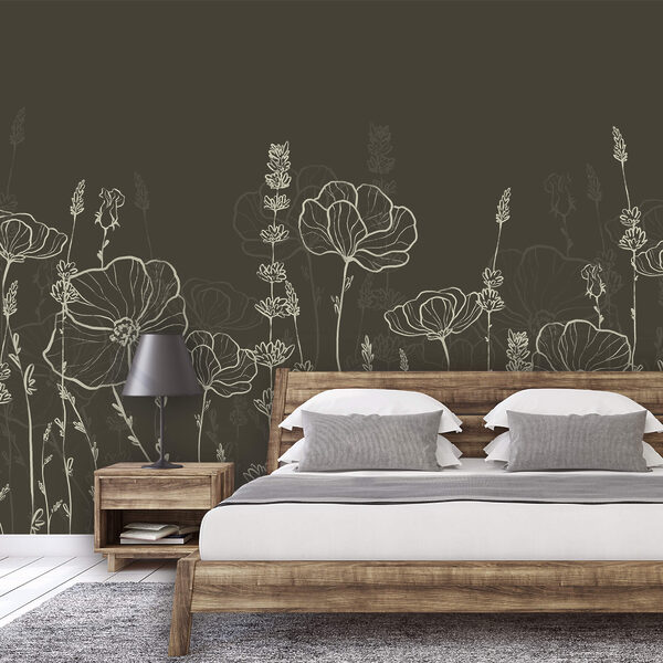 Ряд квітів на темному тлі Ряд квітів на темному тлі