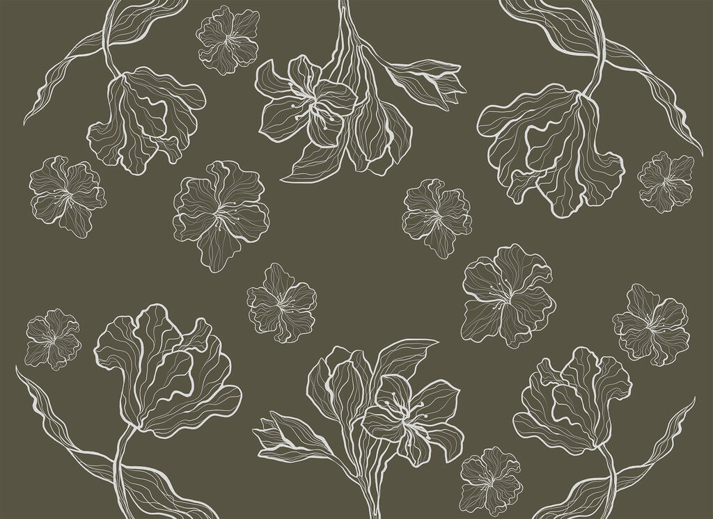 Pattern of flowers on a gray background Pattern of flowers on a gray background