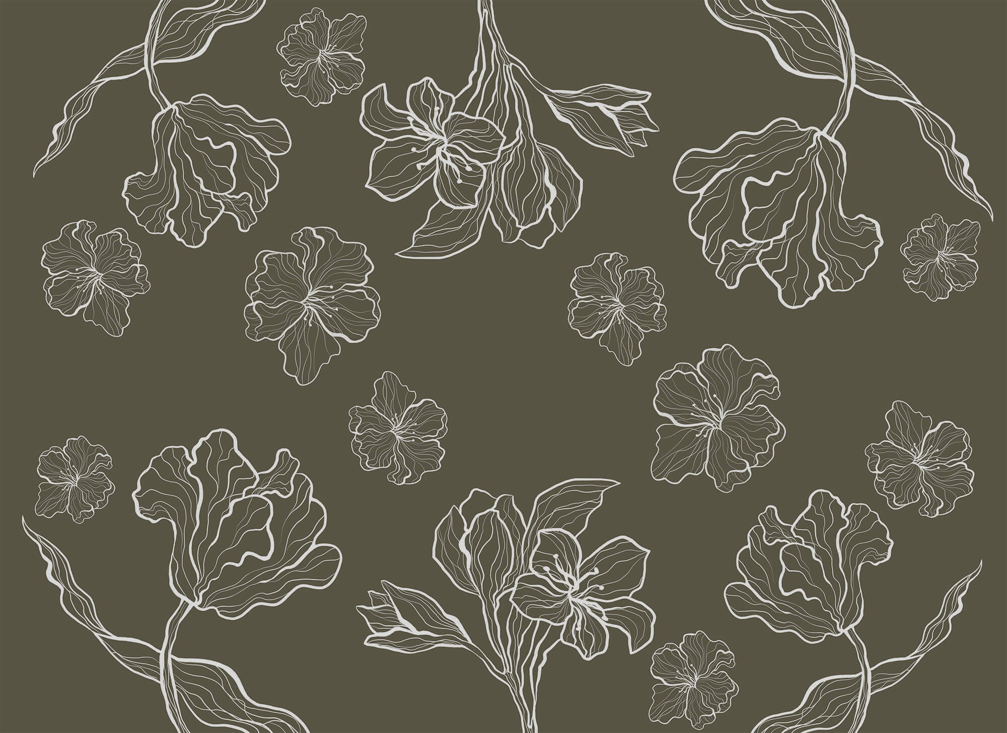 Pattern of flowers on a gray background Pattern of flowers on a gray background