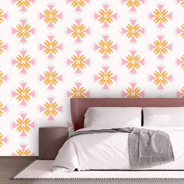 Візерунок із рожевих та помаранчевих квітів Візерунок із рожевих та помаранчевих квітів