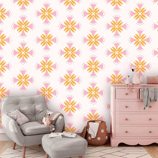 Візерунок із рожевих та помаранчевих квітів Візерунок із рожевих та помаранчевих квітів