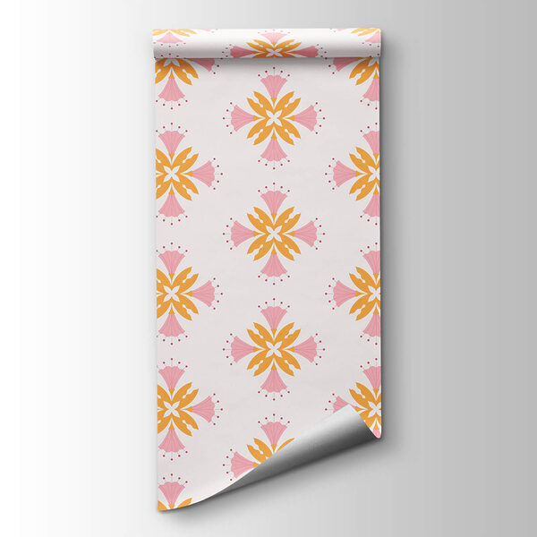 Pattern of pink and orange flowers Pattern of pink and orange flowers