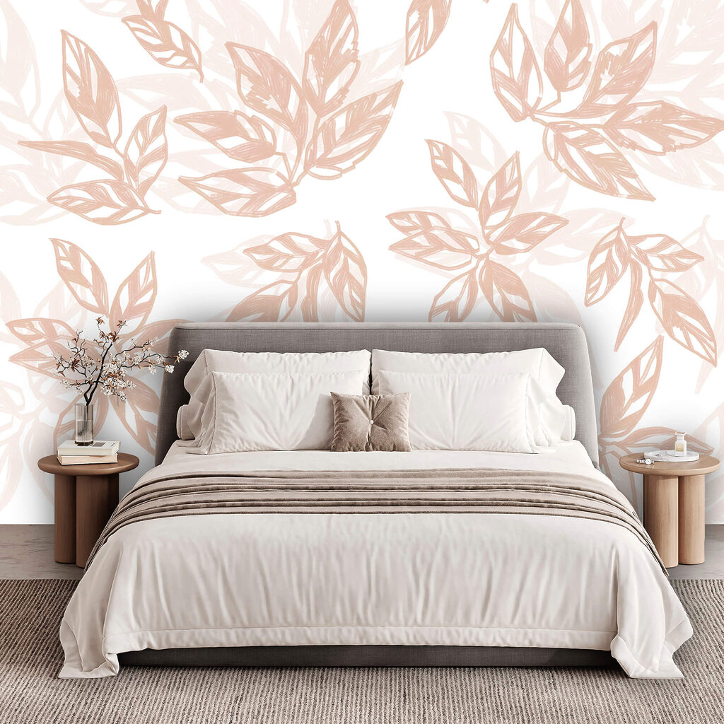 Візерунок з листя на білому тлі