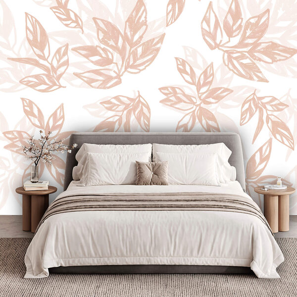 Візерунок з листя на білому тлі