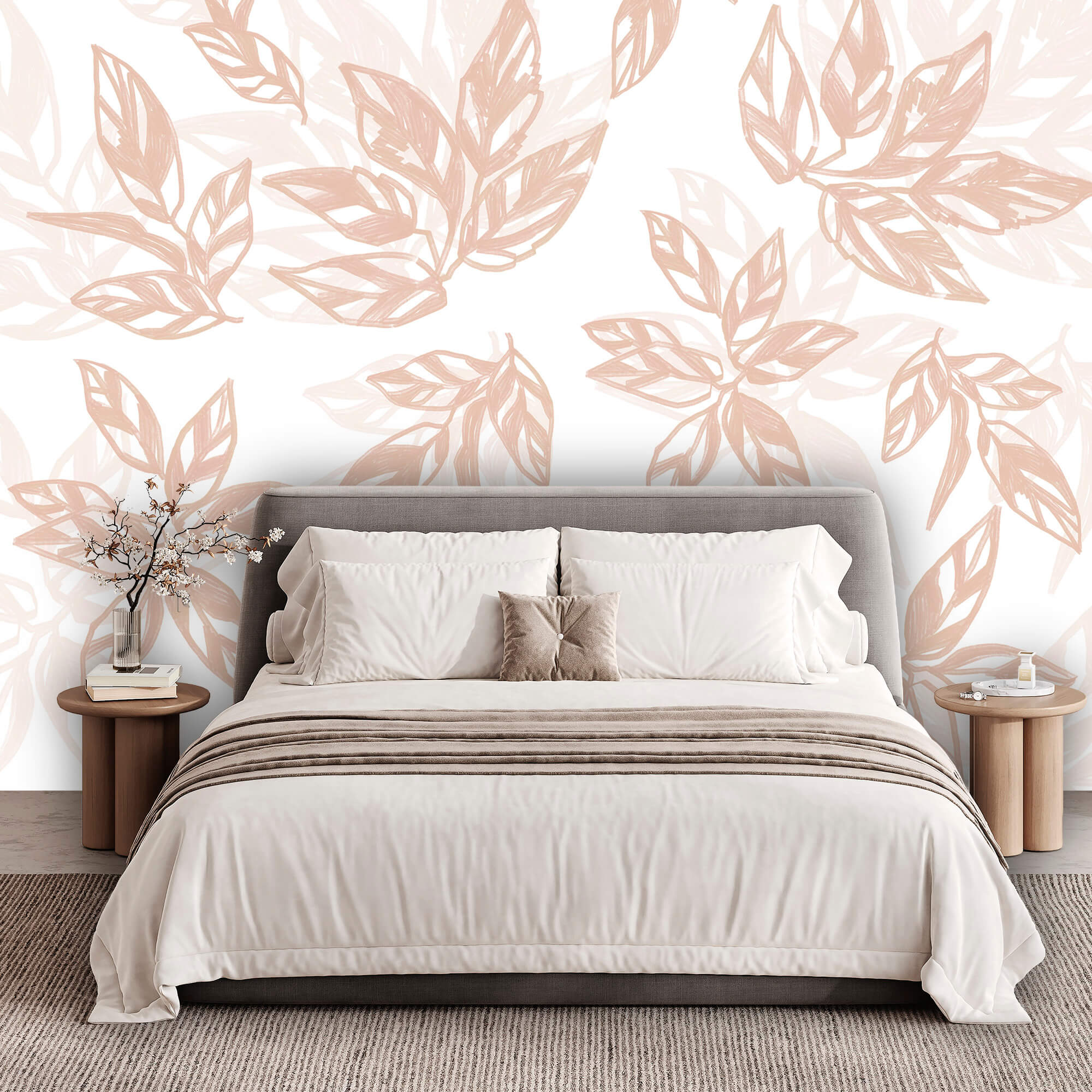 Візерунок з листя на білому тлі