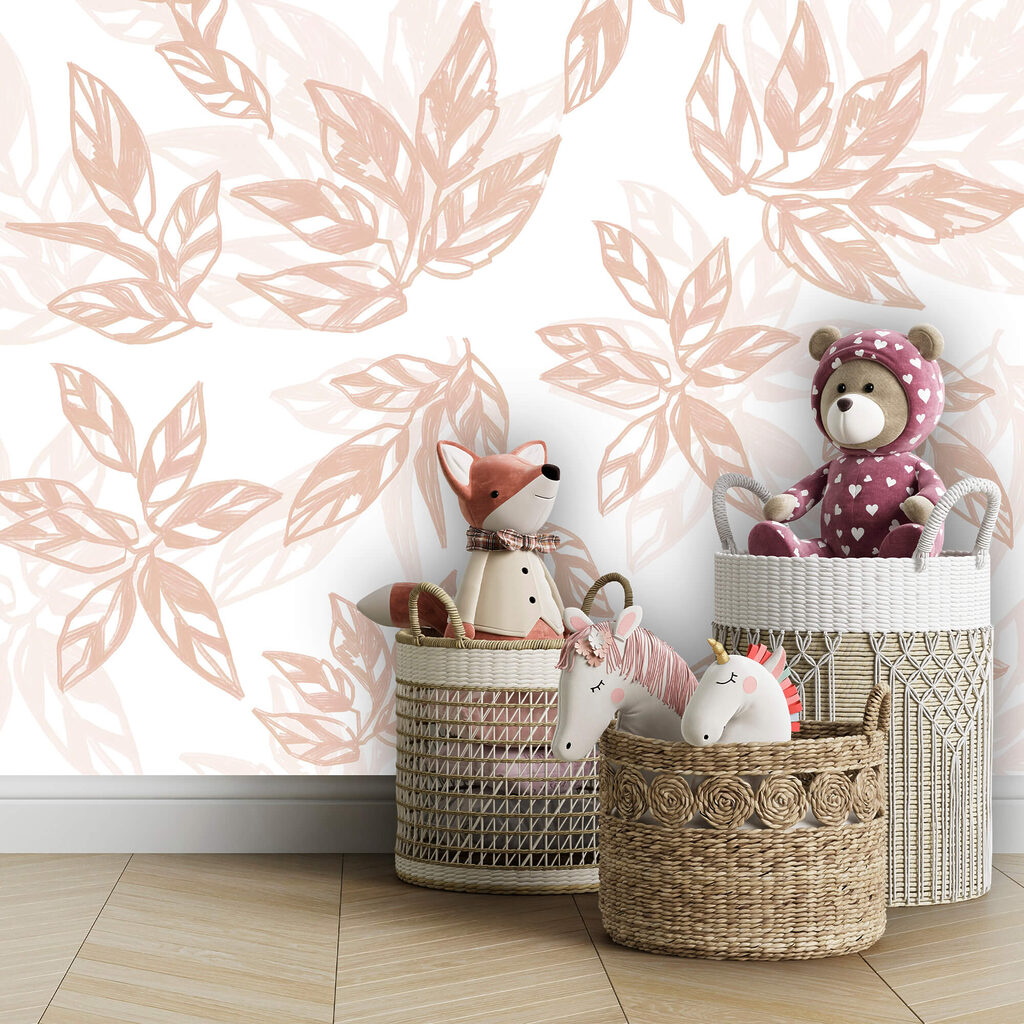 Візерунок з листя на білому тлі