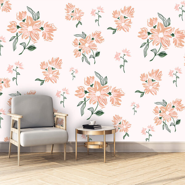 Візерунок із квітів на білому тлі