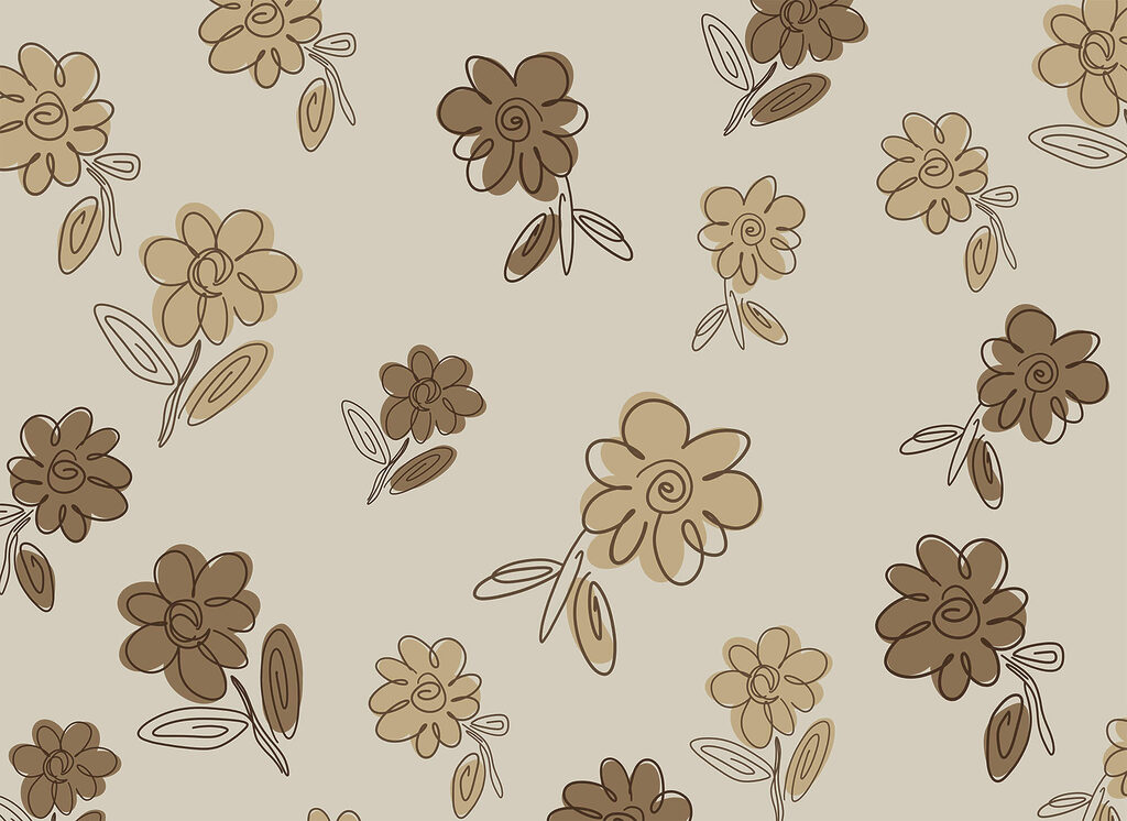 Pattern of flowers on a beige background Pattern of flowers on a beige background