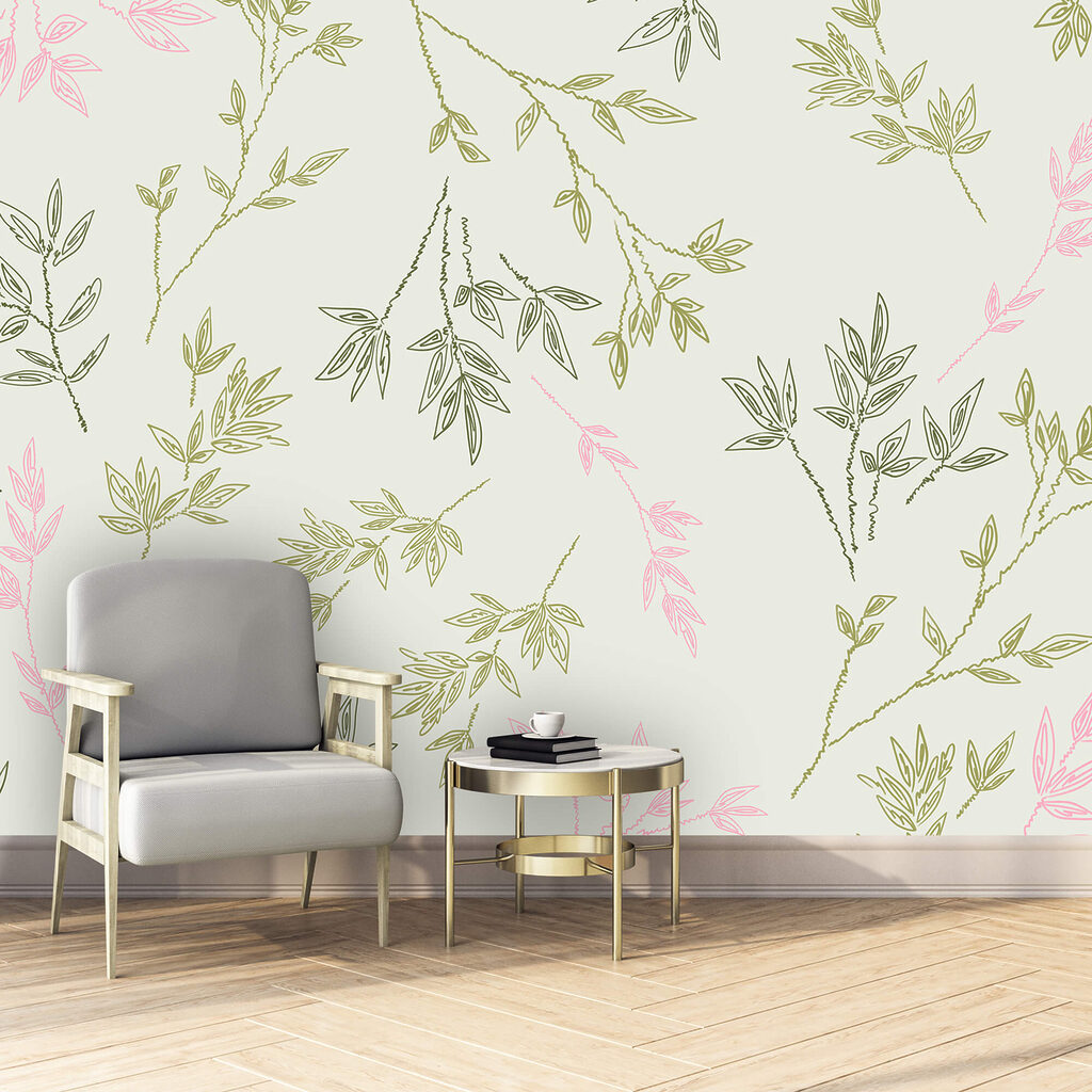 Візерунок з листя на білому тлі Візерунок з листя на білому тлі