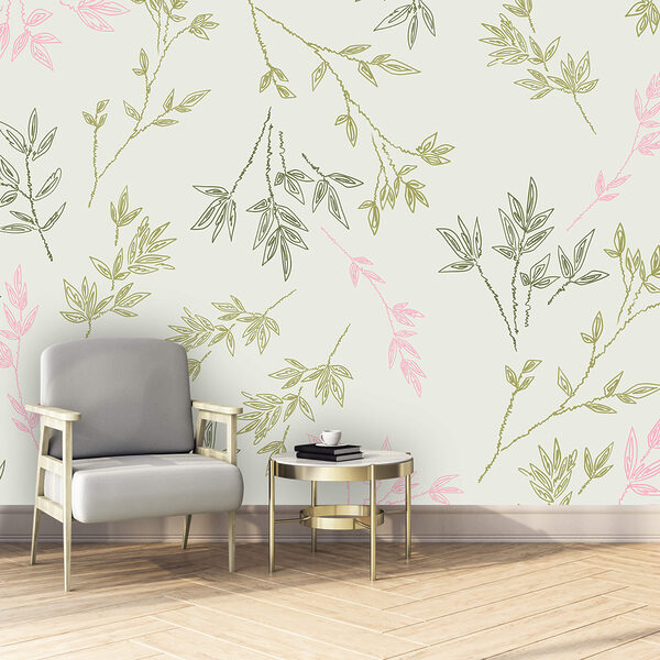 Візерунок з листя на білому тлі Візерунок з листя на білому тлі