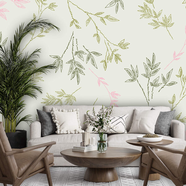 Візерунок з листя на білому тлі Візерунок з листя на білому тлі