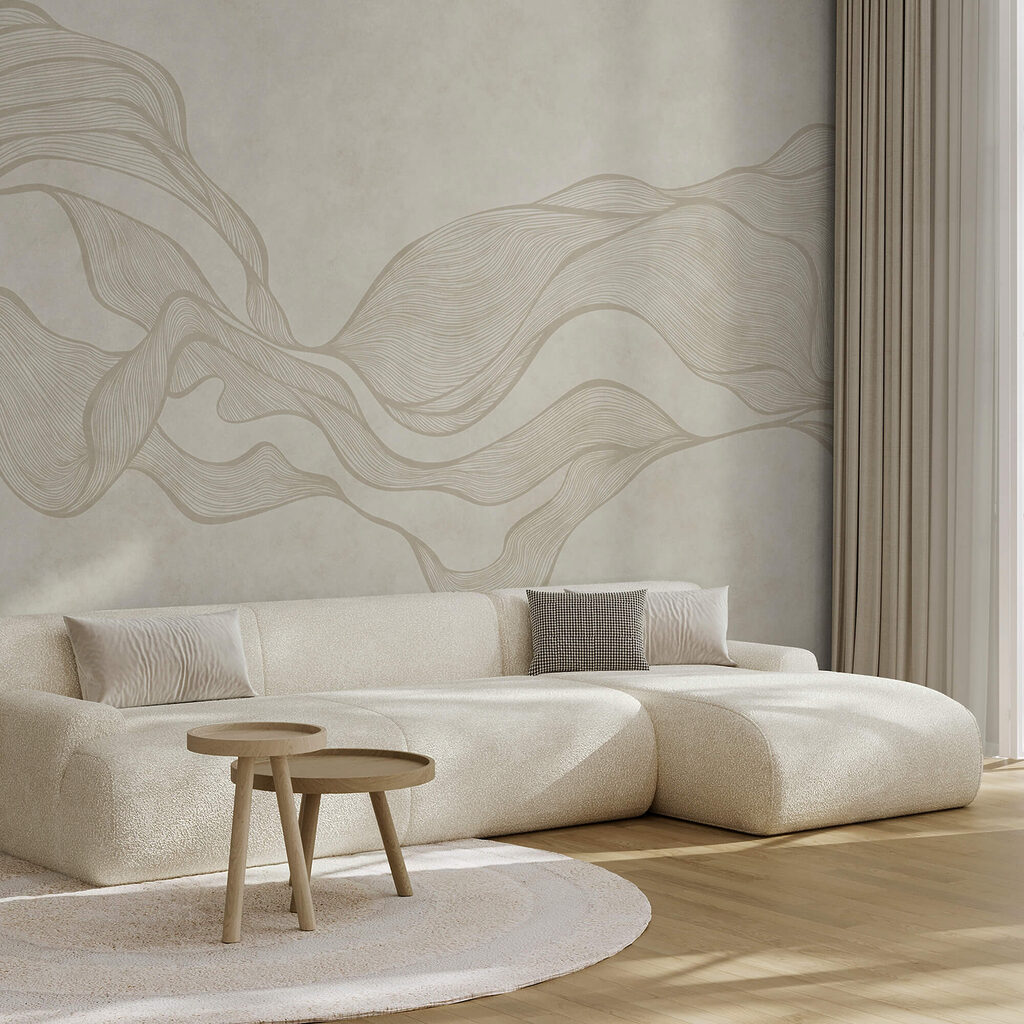 Біло-бежевий хвилястий візерунок Біло-бежевий хвилястий візерунок