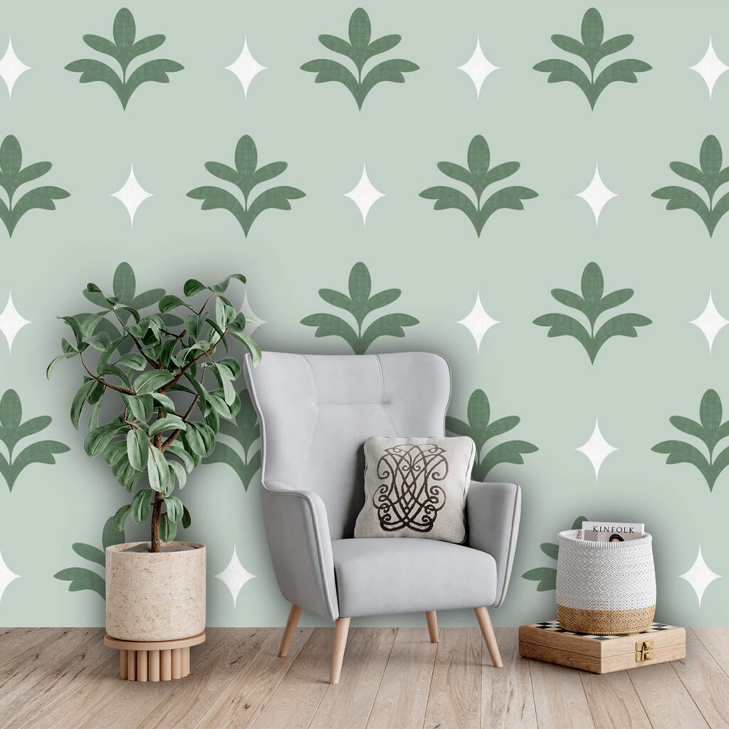 Елегантний рослинний візерунок у ніжних відтінках