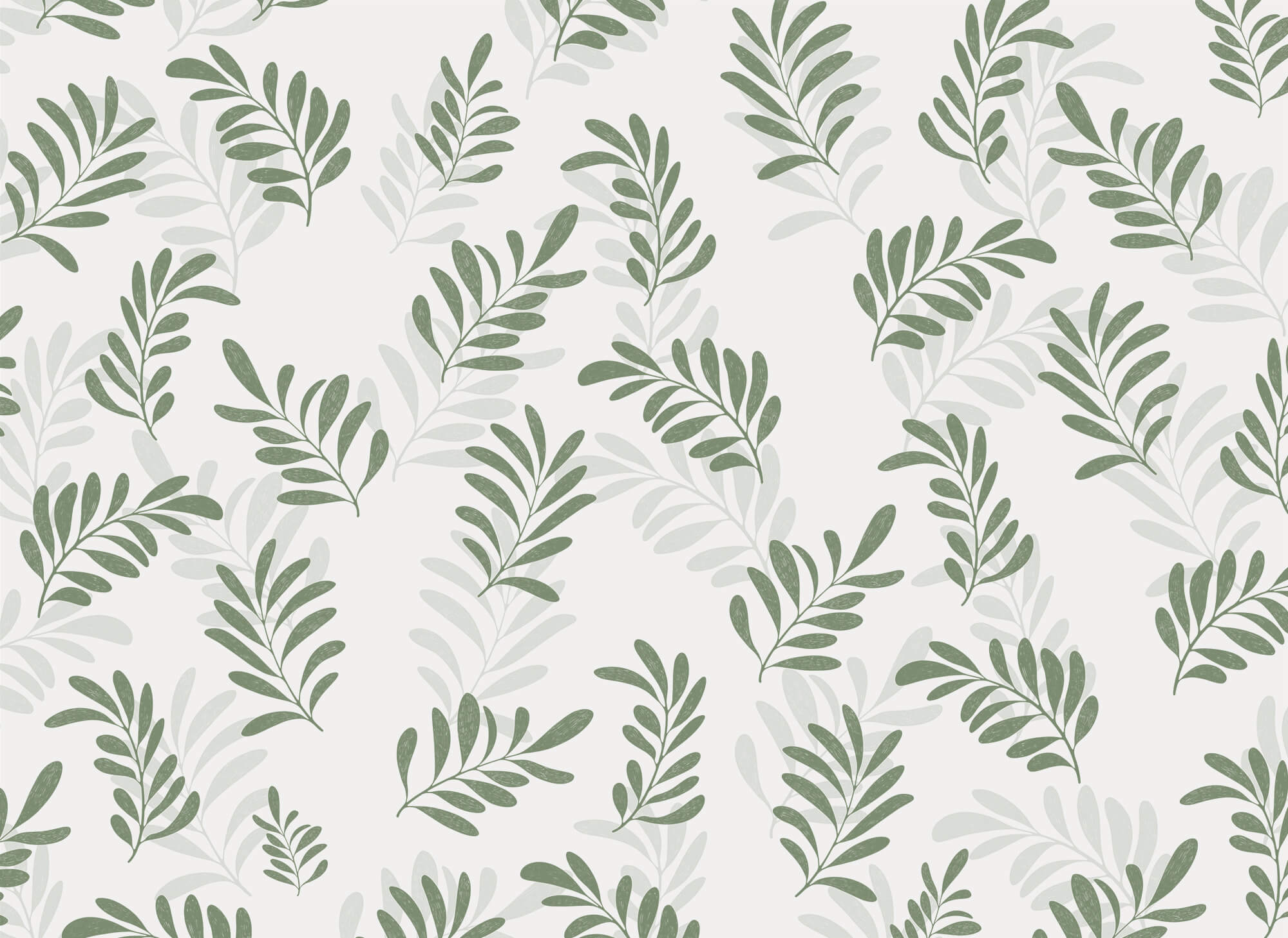 Pattern of leaves on a white background