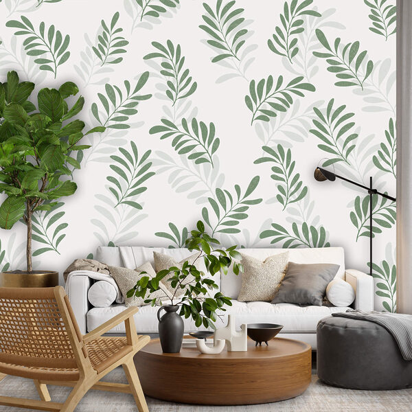 Візерунок з листя на білому тлі